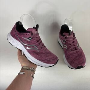 Saucony Omni 21 Athletic Shoes Womens 9.5 Pink Mesh Lace-Up Low Top Sneakers